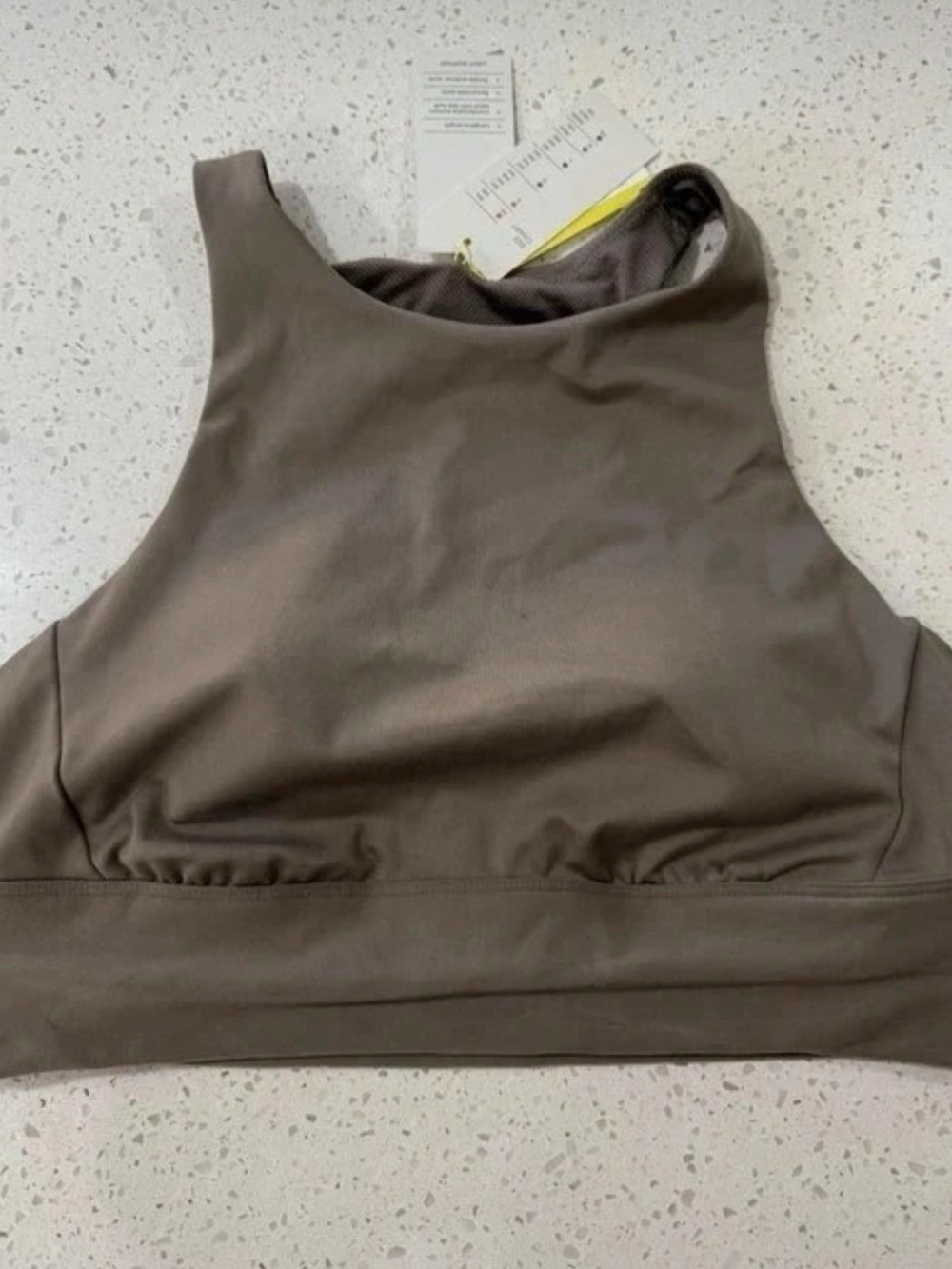 all in motion High-Neck Sports Bralette in Taupe
